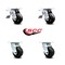 Service Caster 4 Inch Rubber on Steel Caster Set with Roller Bearing 2 Total Lock Brake SCC SCC-TTL30S420-RSR-2-S-2 - alternate 7